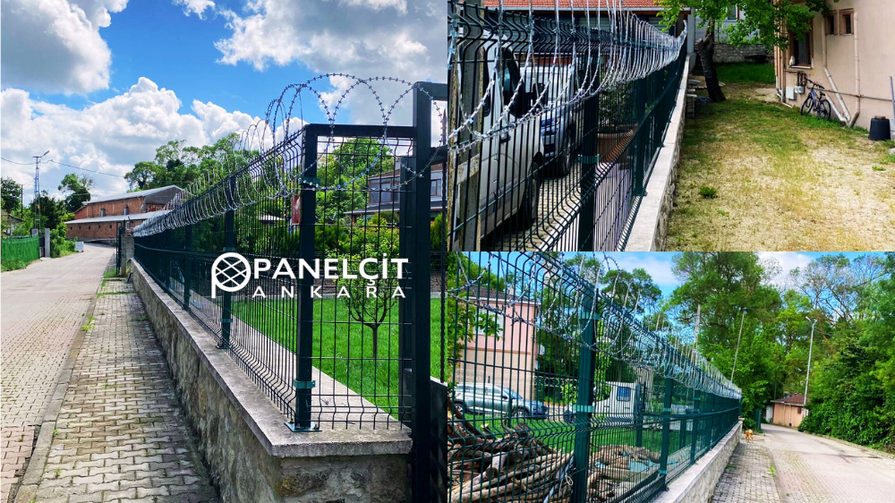Panel çit ve jiletli tel - Panel çit Düzlemsel Jiletli tel - Yeşil Tel Bahçe Çit Sistemleri ve Güvenlik